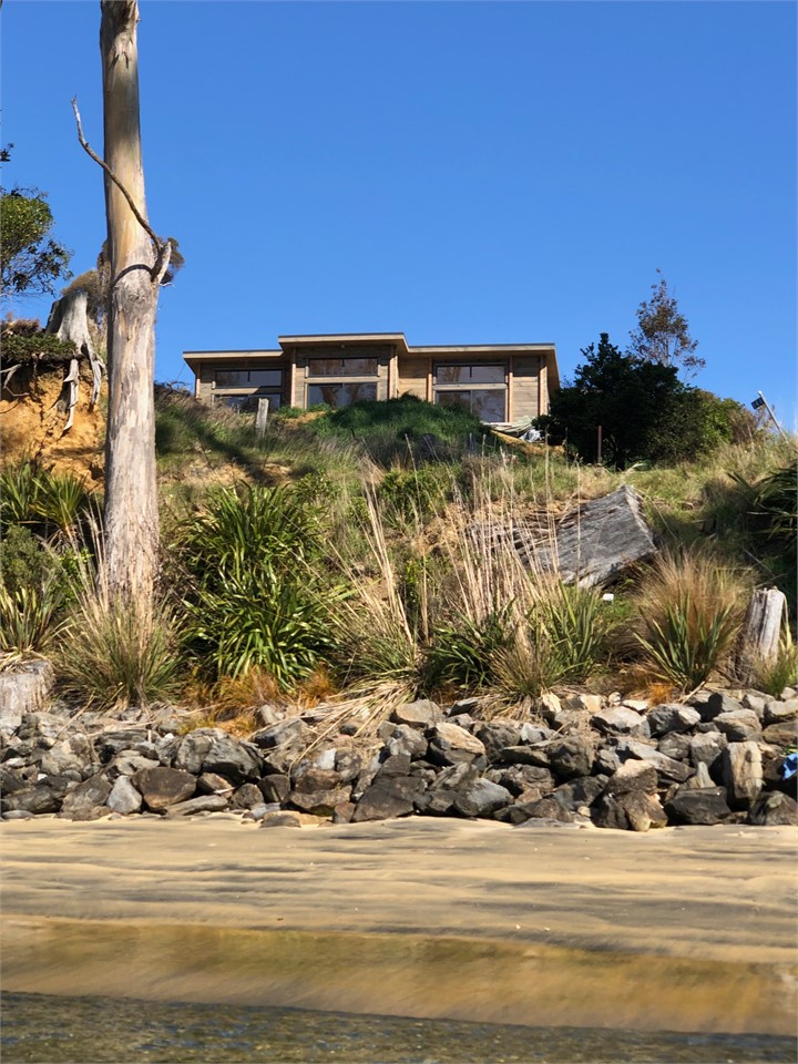 Looking back from the beach