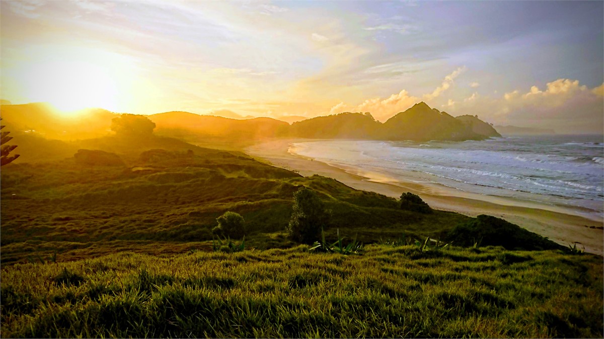 Surf from small hill near beach