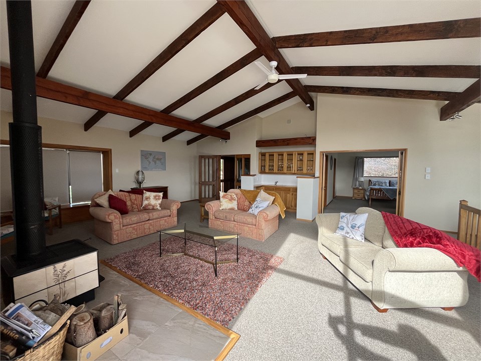 Sitting room upstairs with wood burner