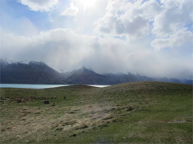 Storm clouds over lake Pukaki