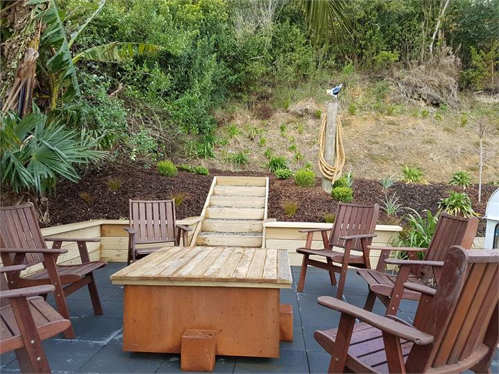 Outdoor firepit area