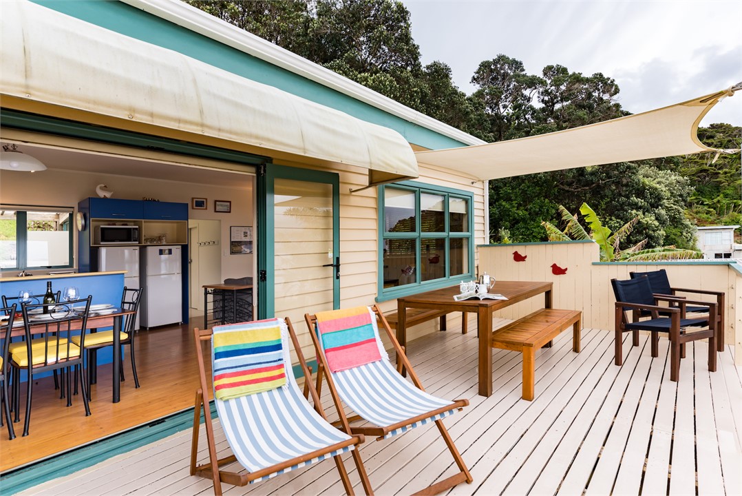 Soaking up the sun on the deck