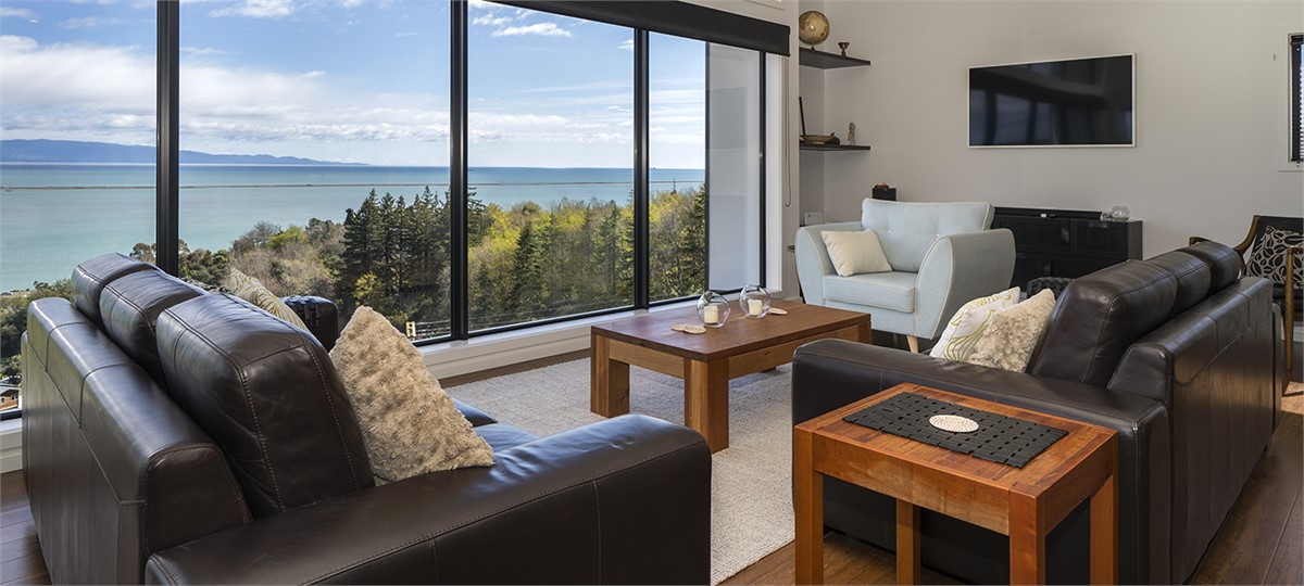 Living area with great sea views
