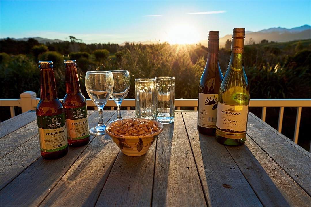 Enjoy a drink at sunset