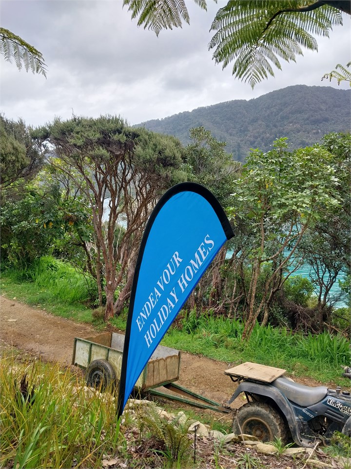 Sign beside the entrance to property