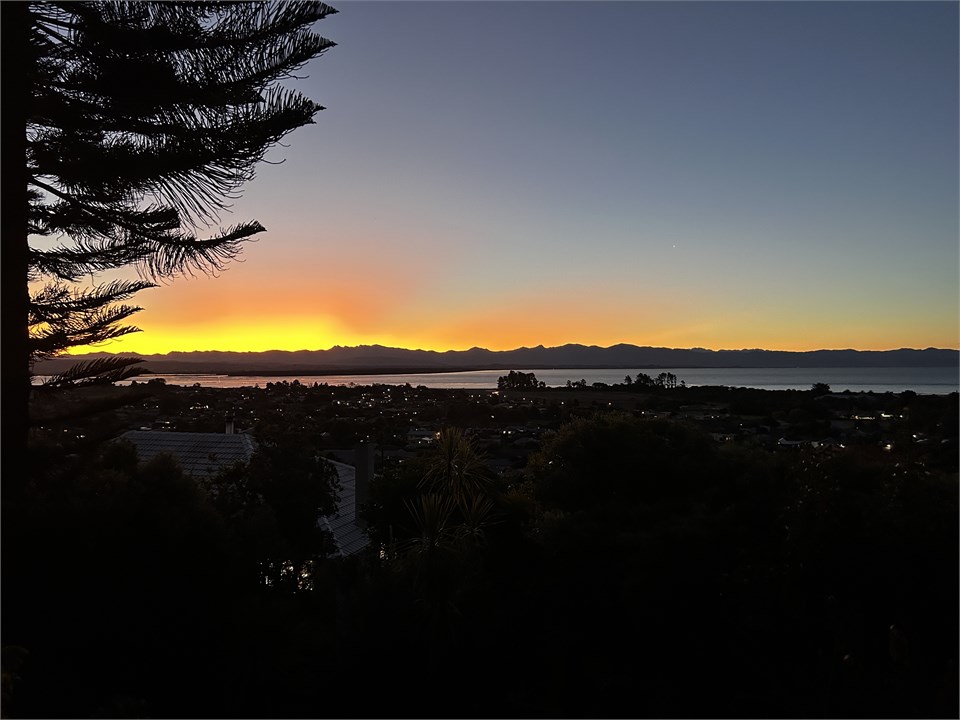 sun rise from the deck