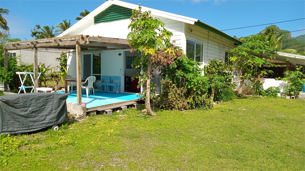 Deck (painting in progress) and entrance to apartm