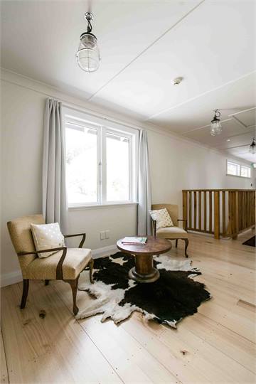 Upstairs seating area