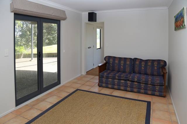 downstairs lounge area with double sofabed