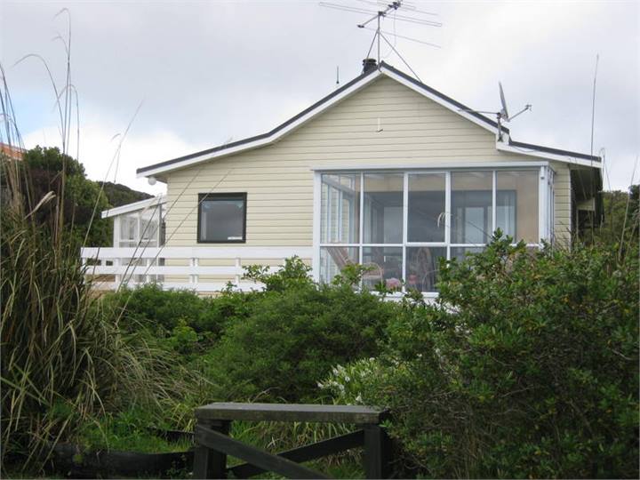 beach frontage of cottage