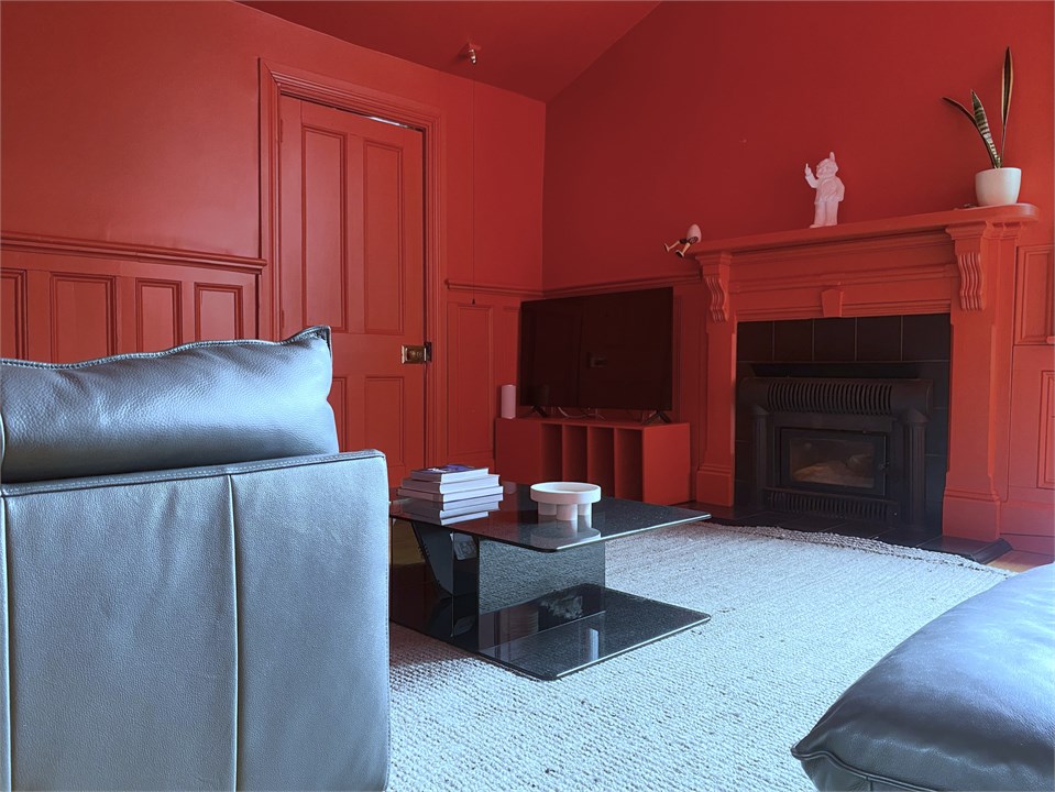 Lounge, TV and Fireplace