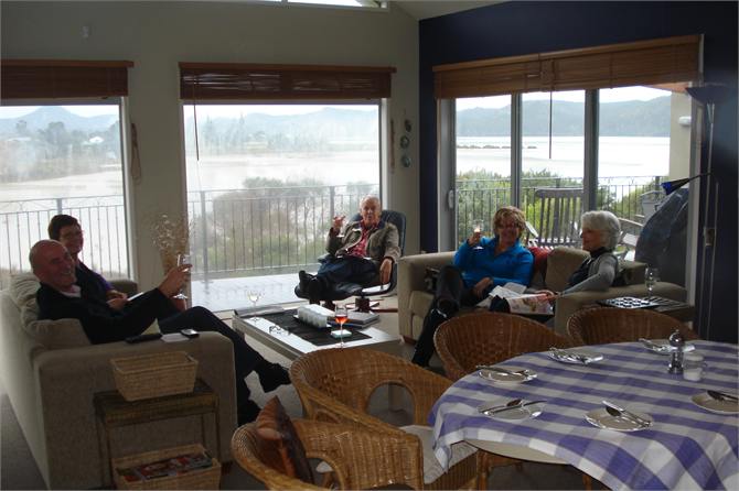 Dining area and view over harbour