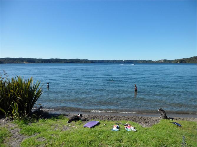 Beach across the road