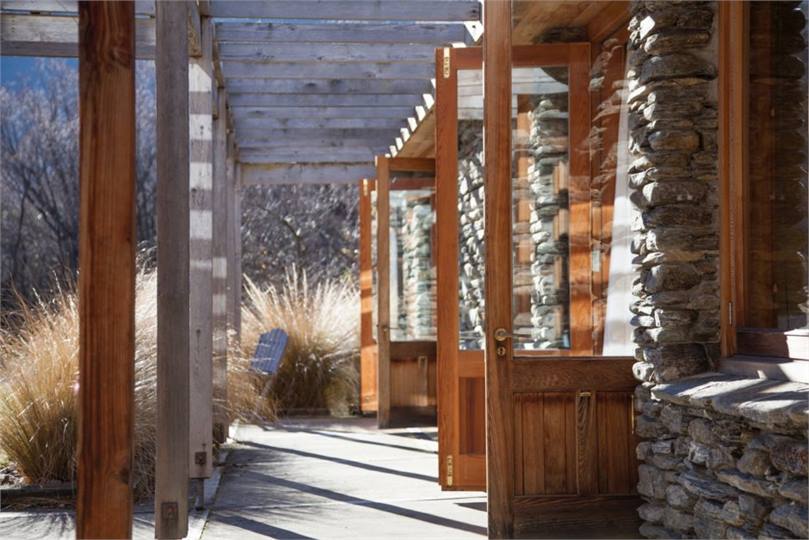 French doors opening up inside and outside living 