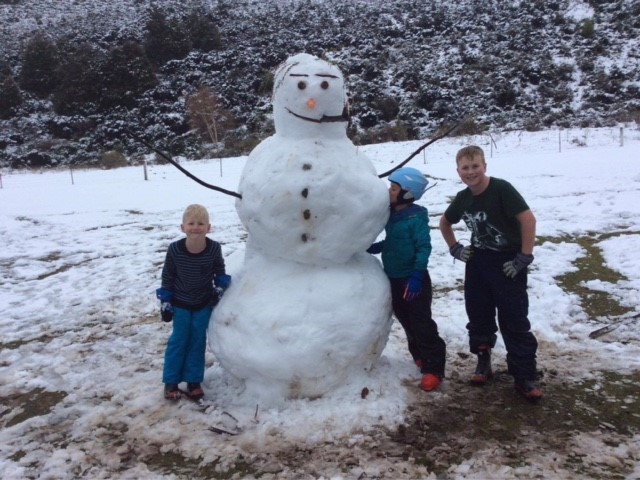occasionally kids can make a snowman for winter ac