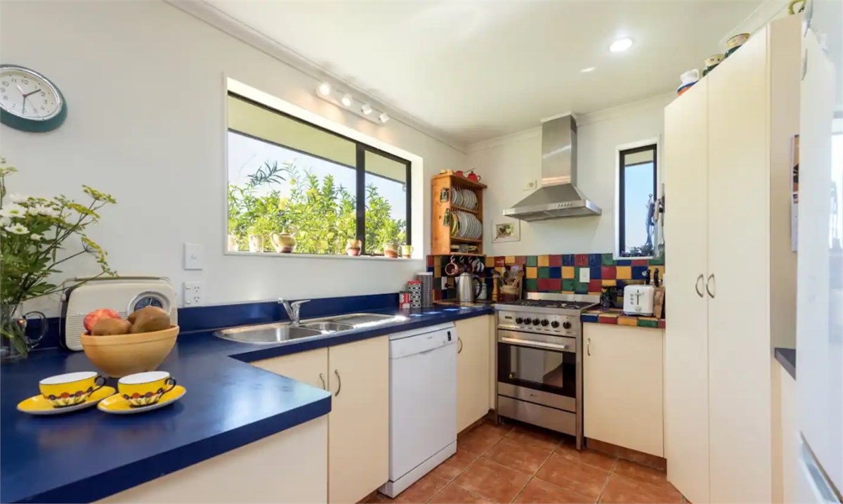 Kitchen full coffee maker and items