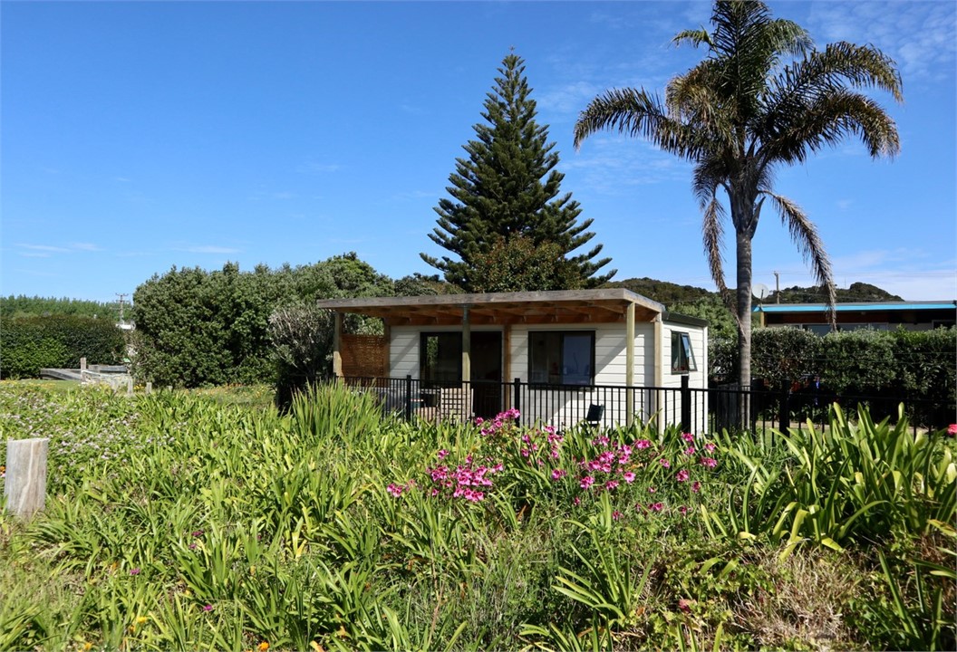 Cabin viewed from beach