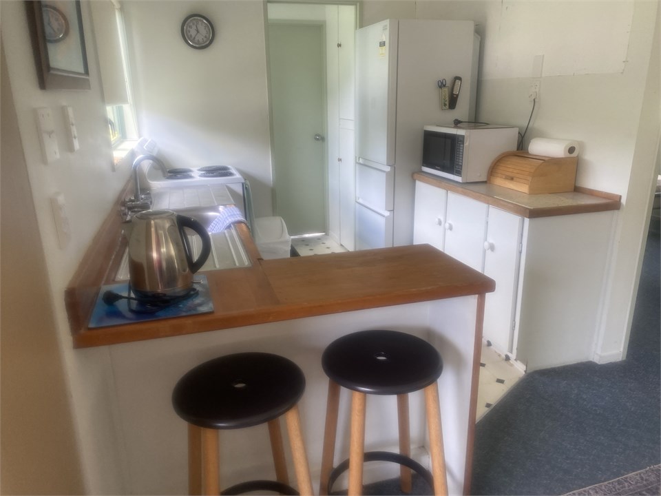 Looking into the kitchen area