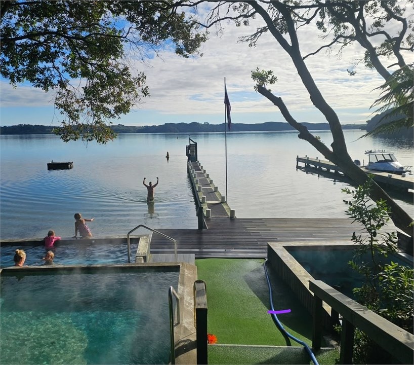 Photo of the view at the Lake Rotoiti Hot Pools