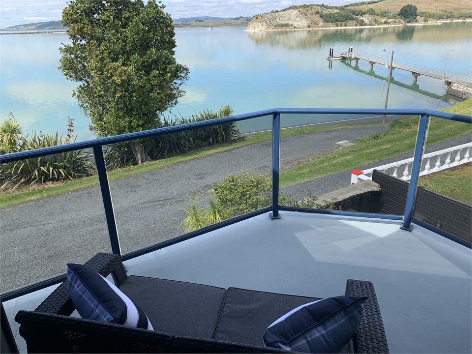 Outdoor couch from kitchen area