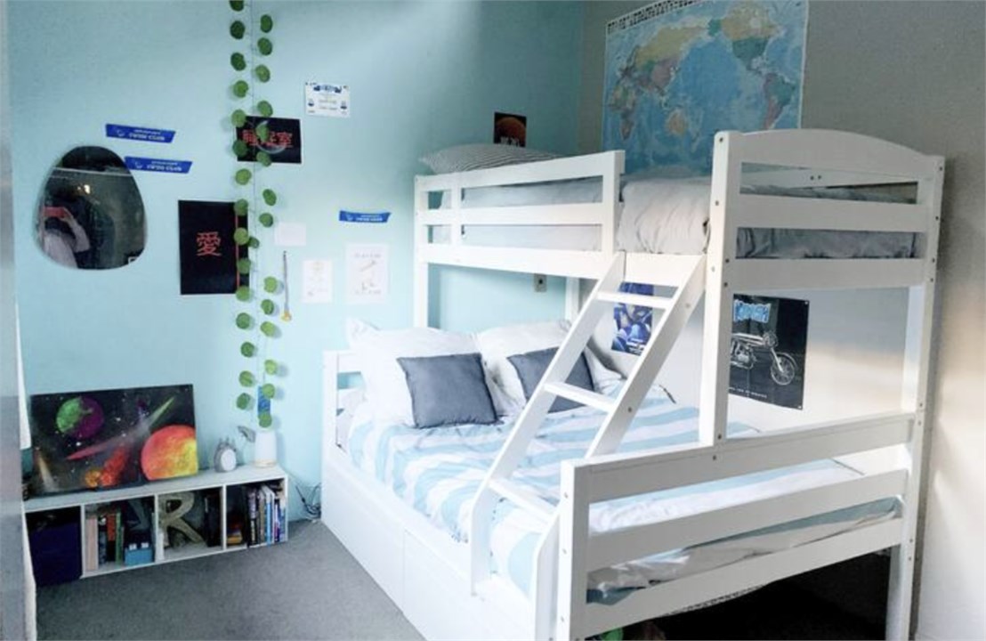 Bedroom 3: Double bed with a single bunk on top