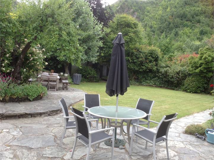 rear garden with BBQ