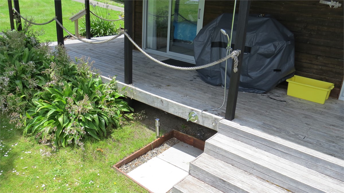 Rinse off under a HOT outdoor shower