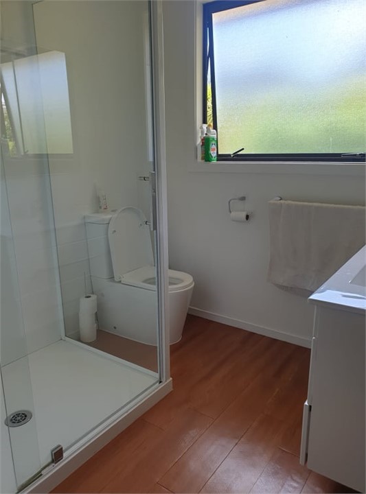 Main bathroom with large shower