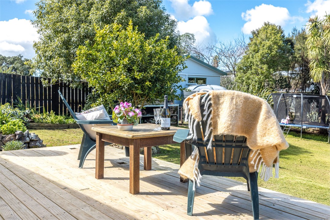 private sunny deck overlooking garden