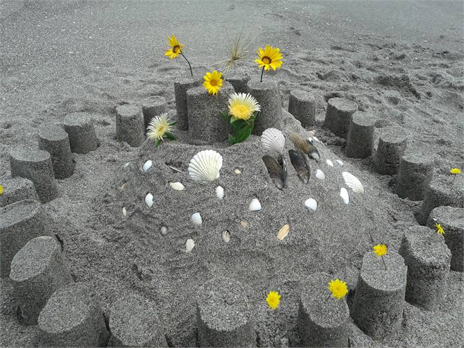Sandcastle on Pukehina Beach 