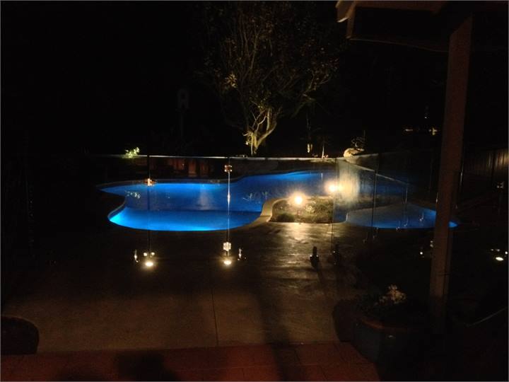 Outdoor pool at night