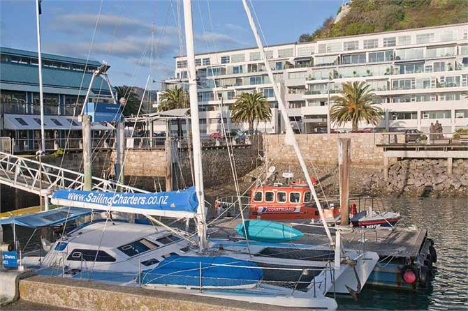 Looking at apartment block from the wharf.