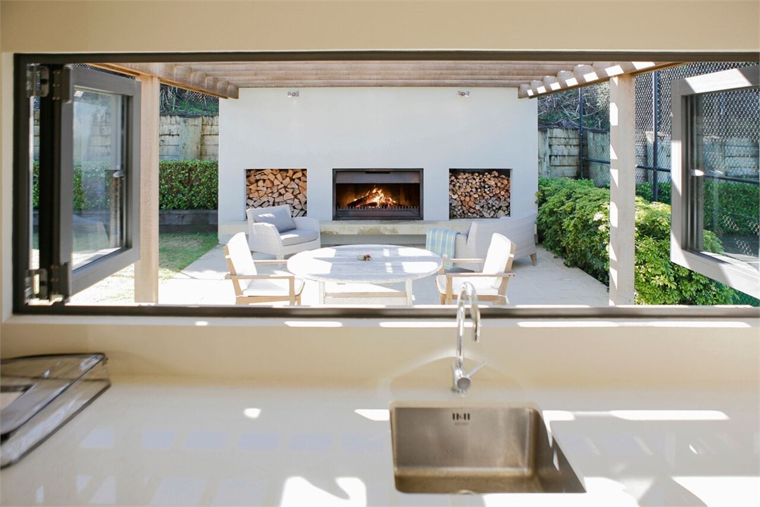 Private outdoor fireplace