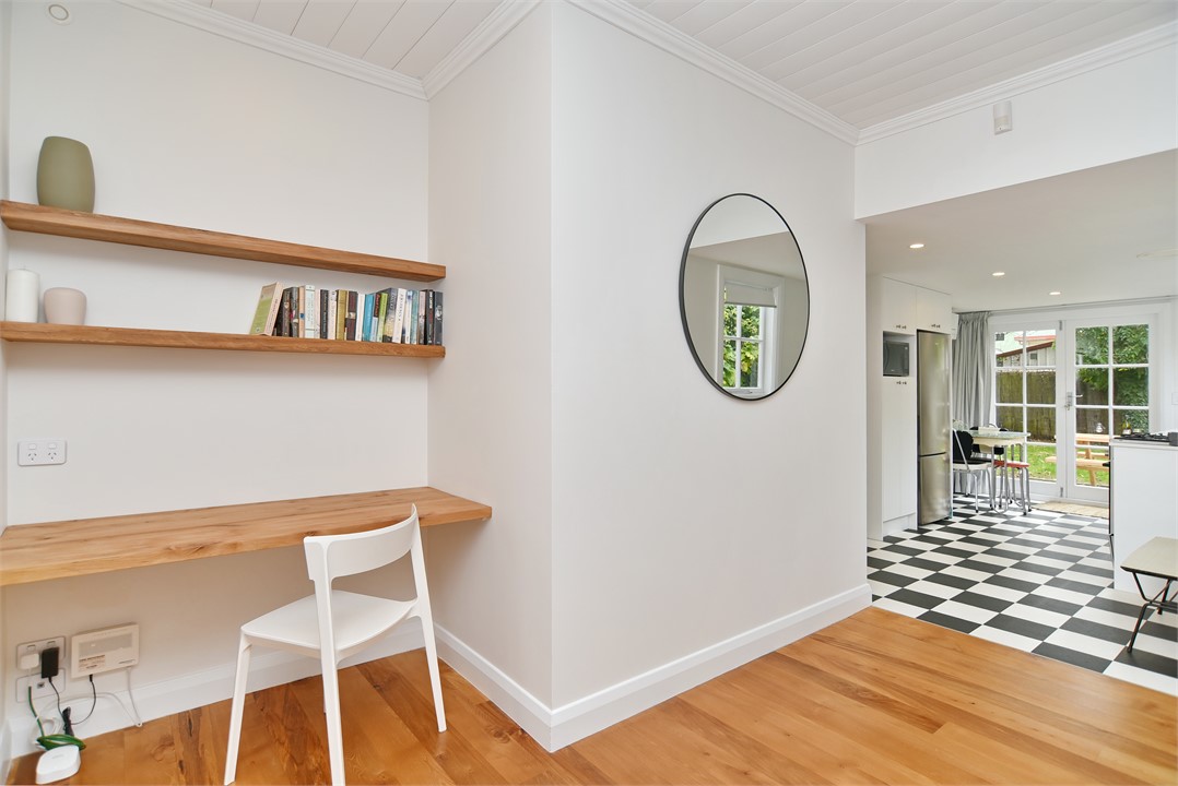 Sitting area with a desk