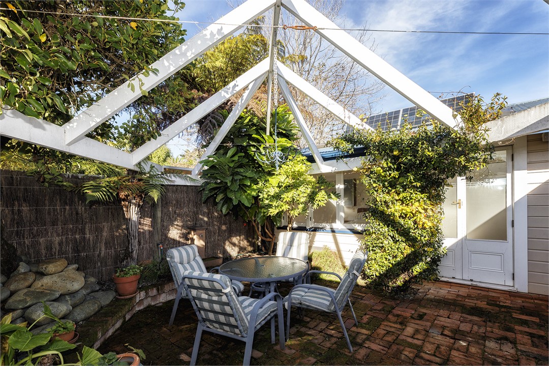 Bricked terrace with BBQ accessed from the kitchen