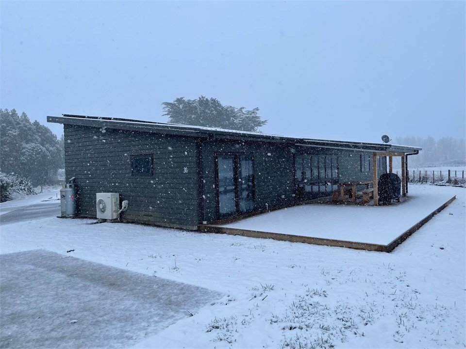 First house in winter, now has a spa