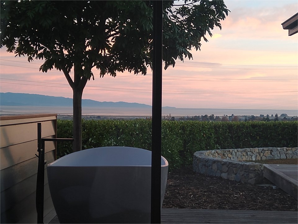 View from master bedroom/outdoor bath