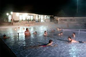 The hot pools 3 mins drive away