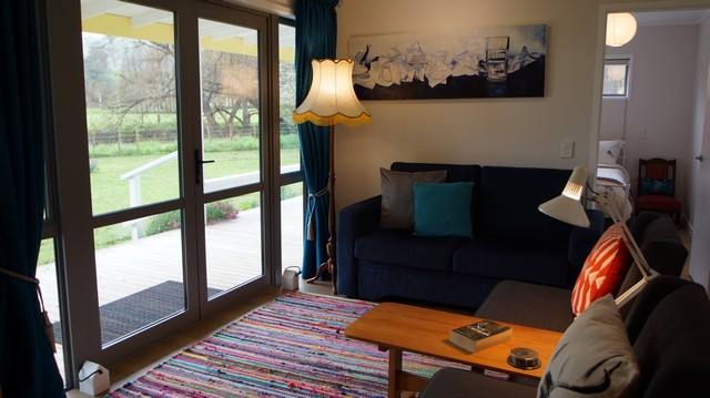 A coach is a comfortable slide-out double bed