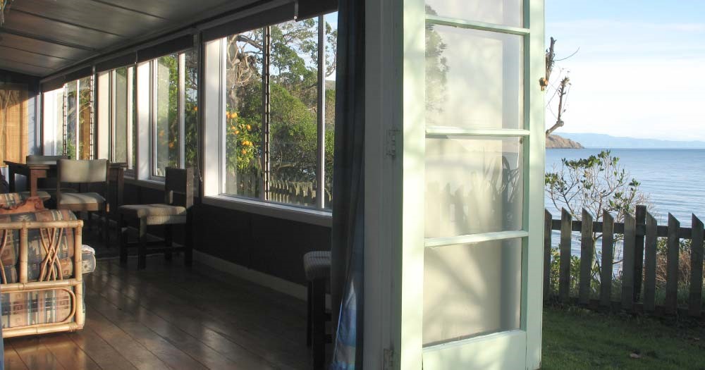French doors into the sunroom