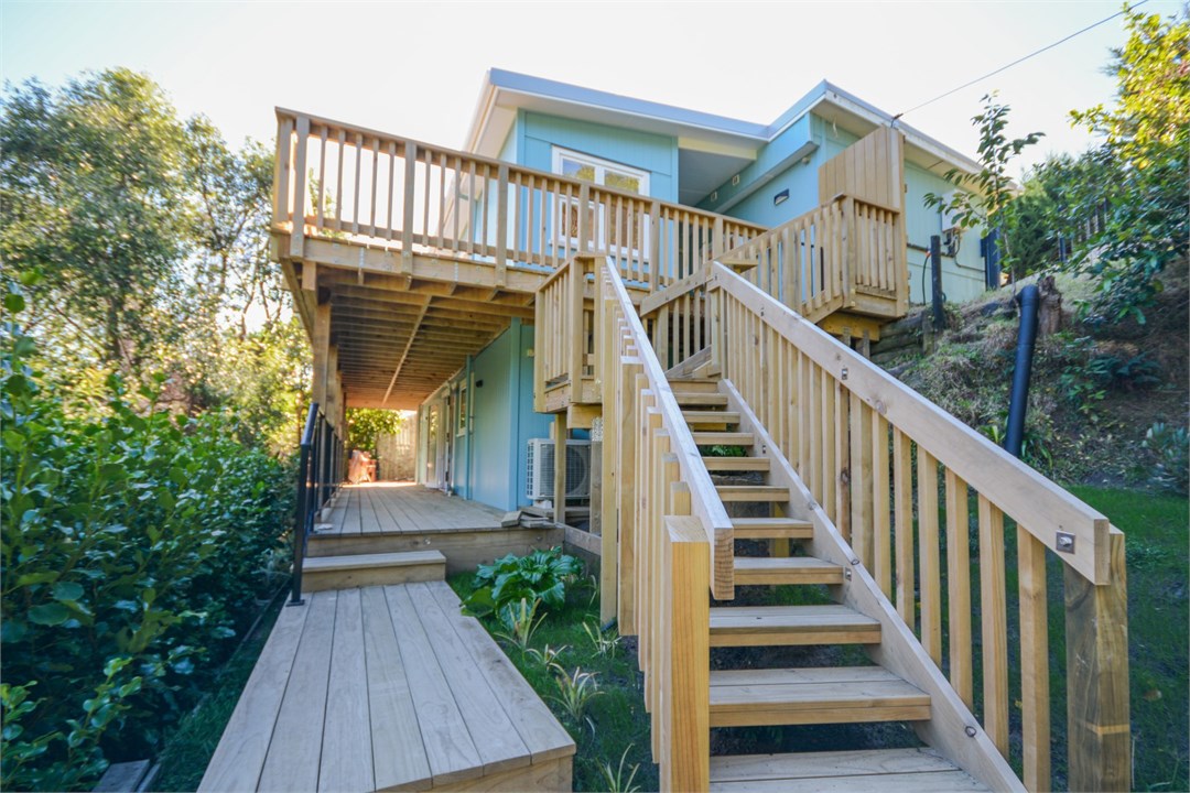 View of the stairs up to the property