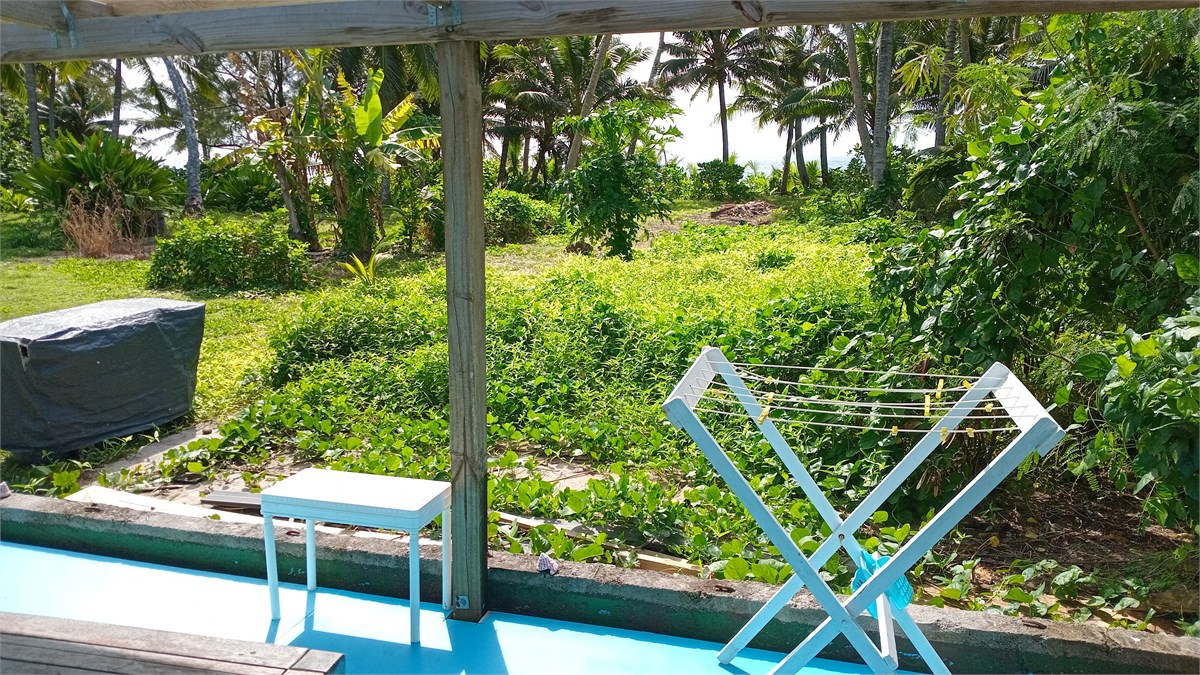 View from deck towards sea (note not a good swimmi