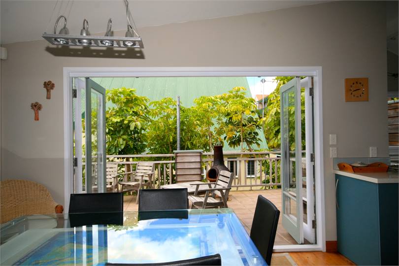 Looking out to deck from dining room