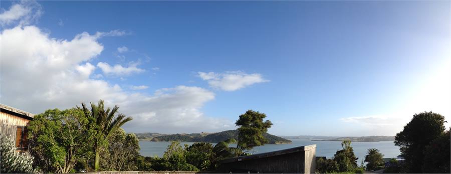 Views, our house on left