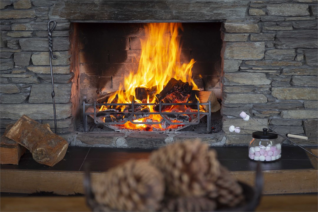 Our roaring wood burning fire