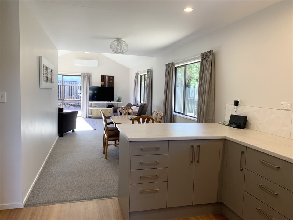 Kitchen to living and lounge