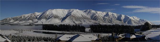 Panorama of snowy morning