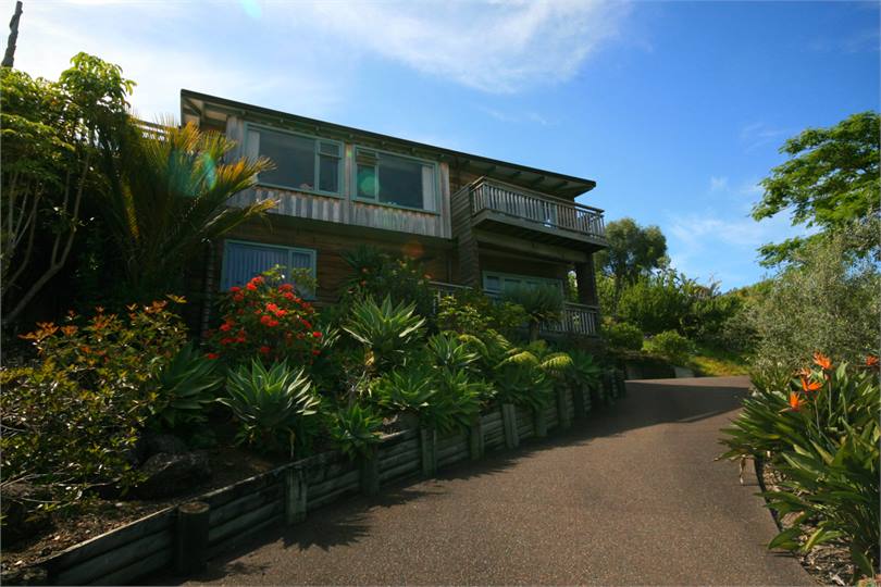 Looking up at the house