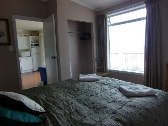 Main bedroom, looking out over the Harbour.