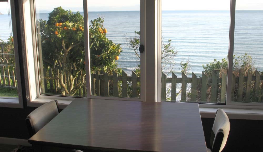 Dining table in the sunroom